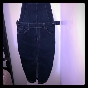 Denim skirt overalls